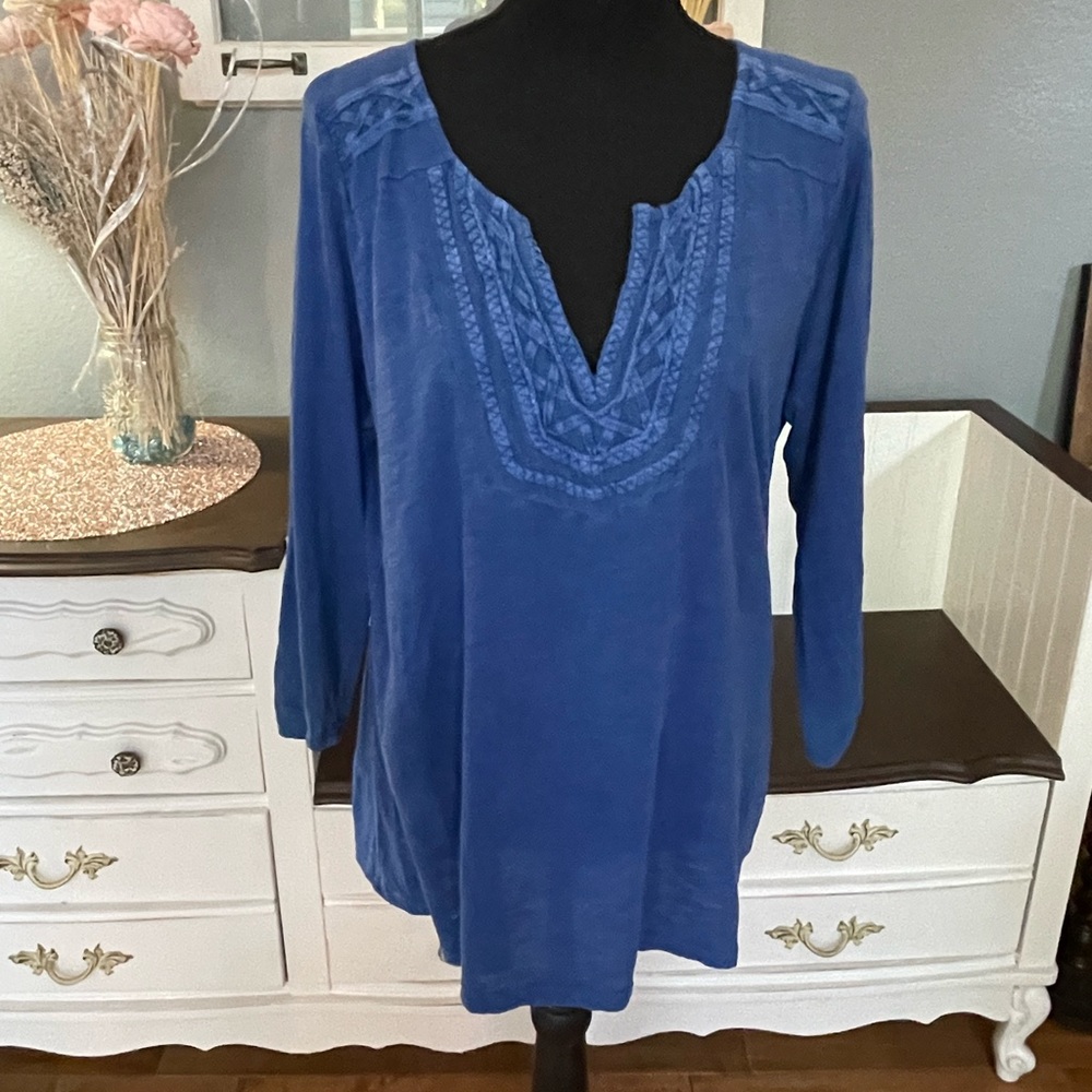 Lucky Brand Blue Tunic Top